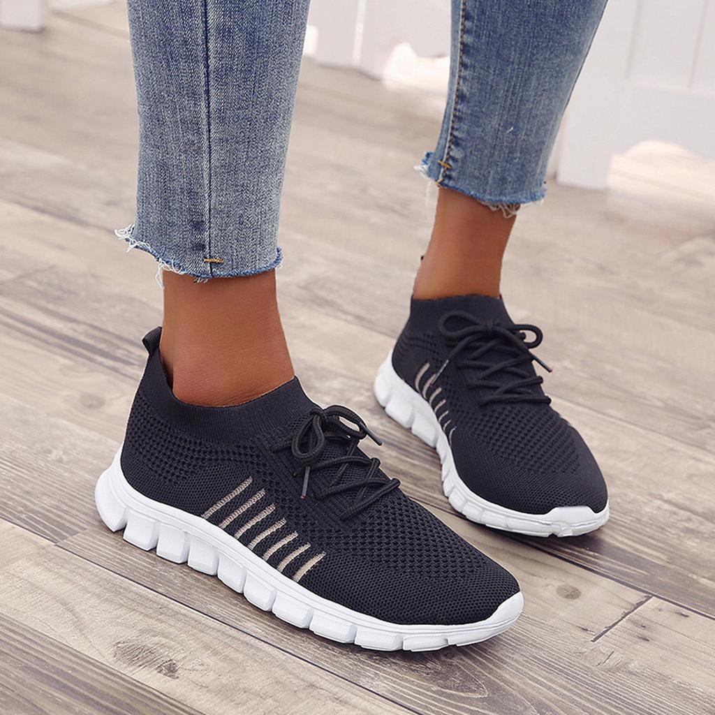 Comfortabele elastrische dames schoenen orthopedische sneakers met vetersluiting en ondersteunende dempende zool sportschoenen vrouwen zomer schoenen