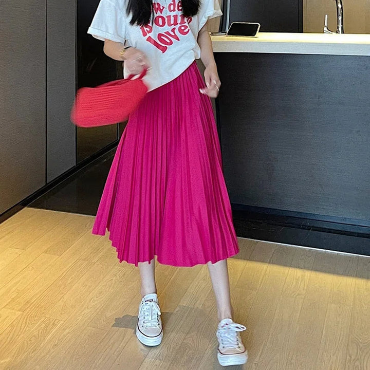 Elvya – Elegante Geplooide Midi-Rok