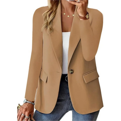 Getailleerde Casual Blazer Met Één Knoop Dames