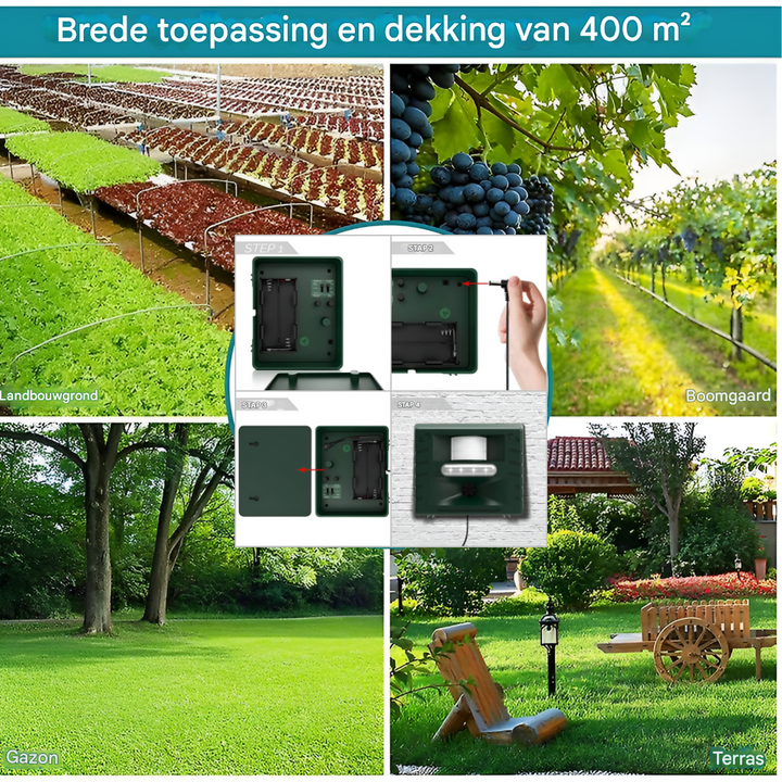 Woodpecker ultrasone vogelverjager voor effectieve vogelbestrijding