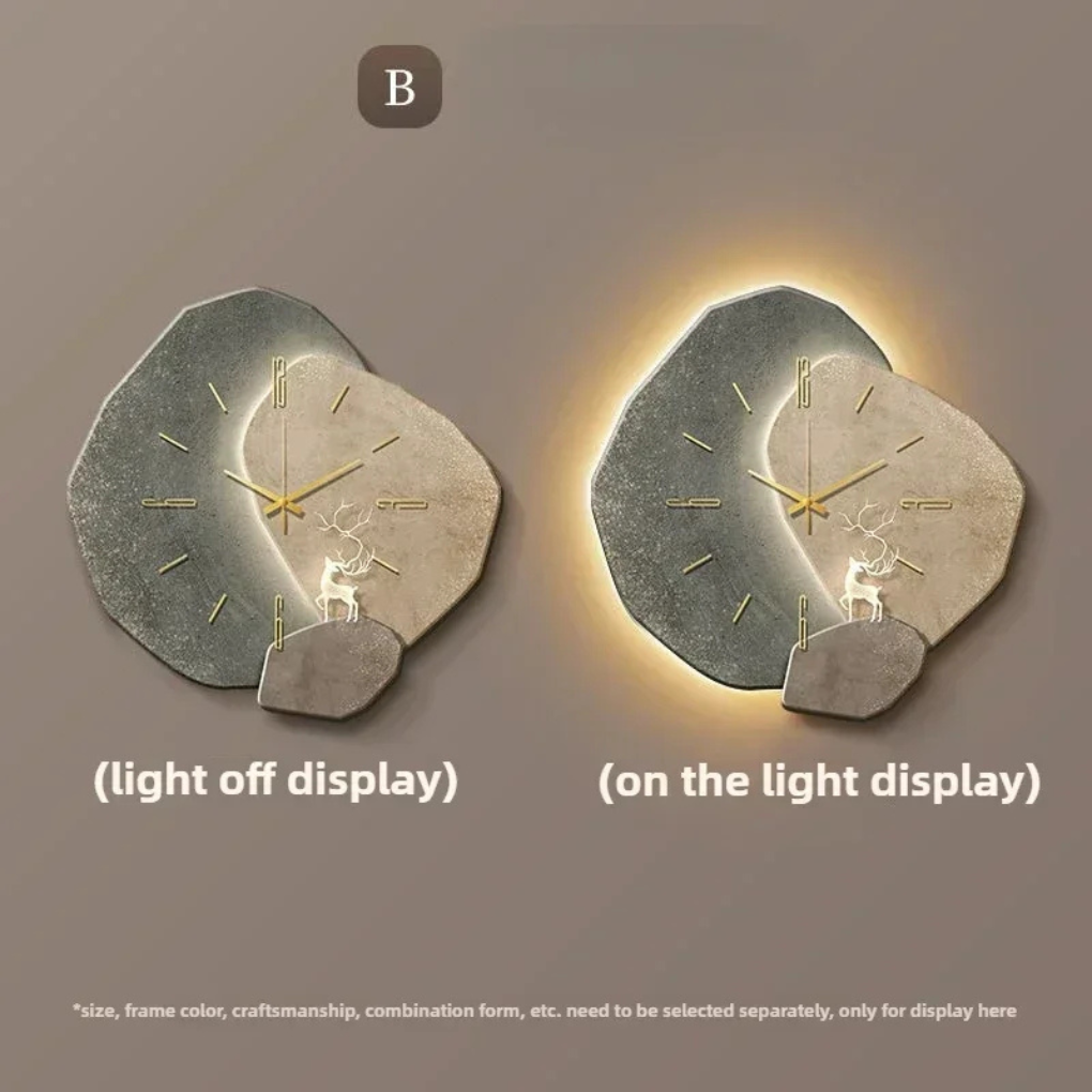 Moderne minimalistische wandklok met licht