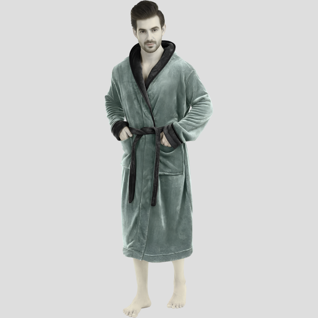 Comfortabele fleece badjas voor heren