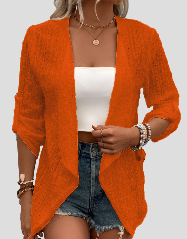 Dames gehaakt gebreid vest met relaxte pasvorm