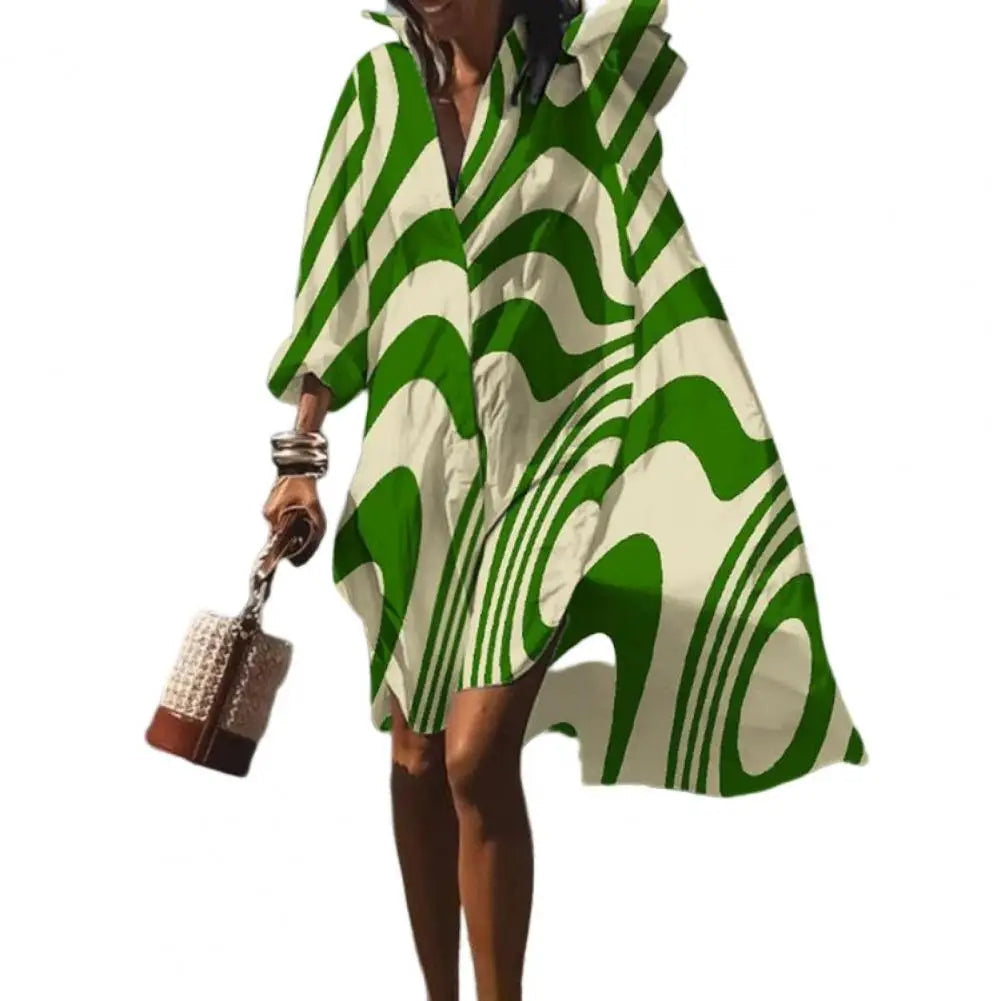 Wijdvallende zomerjurk met Boho dessin