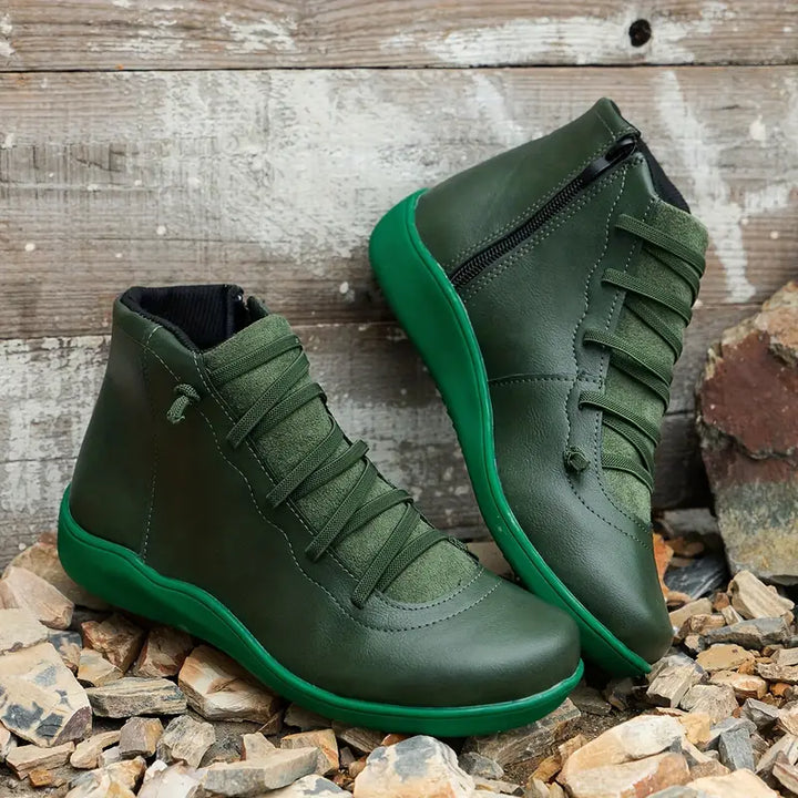 Retro Ankle Boots van Zacht PU-Leder
