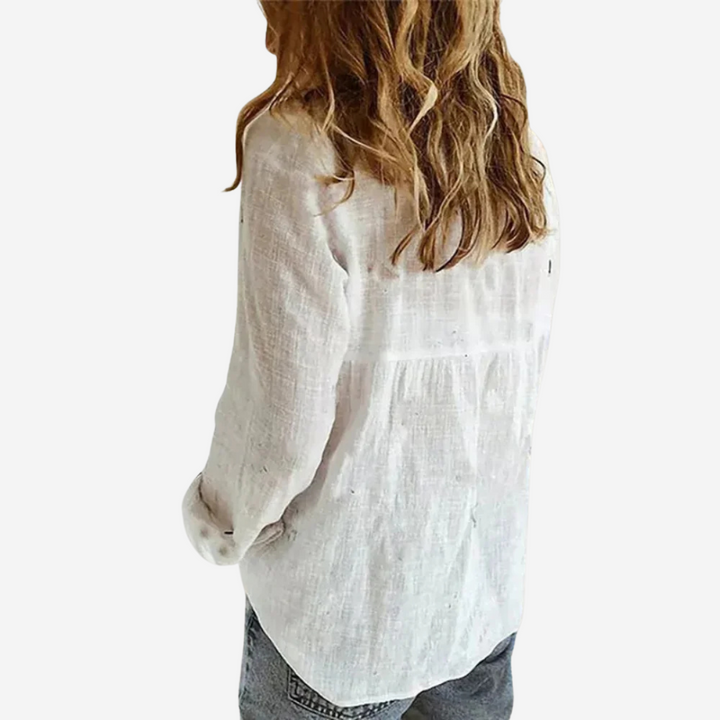 FEMKE – Damesblouse van Linnenblend