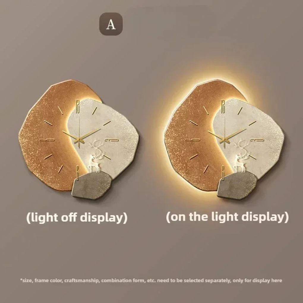 Moderne minimalistische wandklok met licht