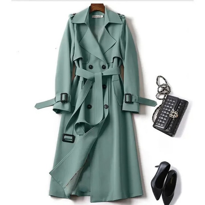 ORLANDO - Lange Classy Trenchcoat Dames damesjas knopen riemsluiting lang najaarsjas comfortabel tijdloos