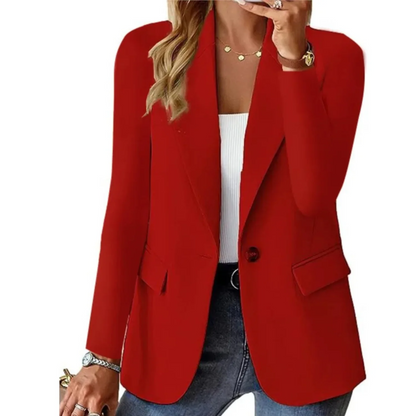 Getailleerde Casual Blazer Met Één Knoop Dames