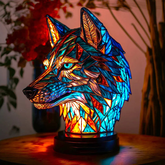 AnimalLamp - Glas-In-Lood Stijl Dierenlamp - Kleurrijke Betoverende Sfeerverlichting - Perfecte Cadeau