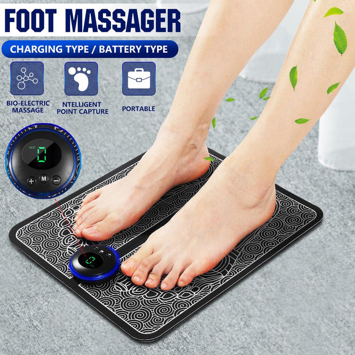 EMS-Voetmassageapparaat | Verbeterde Bloedcirculatie & Spierherstel - Acupressuur met 6 Modi en 9 Intensiteitsniveaus - FootComfort