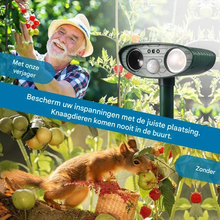 Ultrasone chipmunkverjager en op zonne-energie