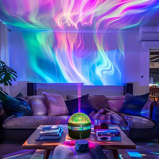 Aurora LED Sterrenhemel Projector – Galaxy RGB Nachtlamp met Afstandsbediening, Perfect voor Slaapkamer & Feestdecoratie"