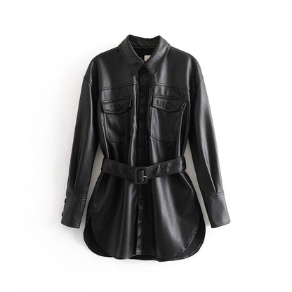 Leren Trenchcoat dames Jas Met Riem - Isabella