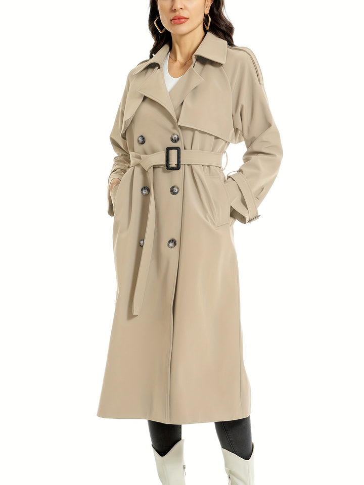 MILA - Lange Dubbelzijdige Trenchcoat Met Riem