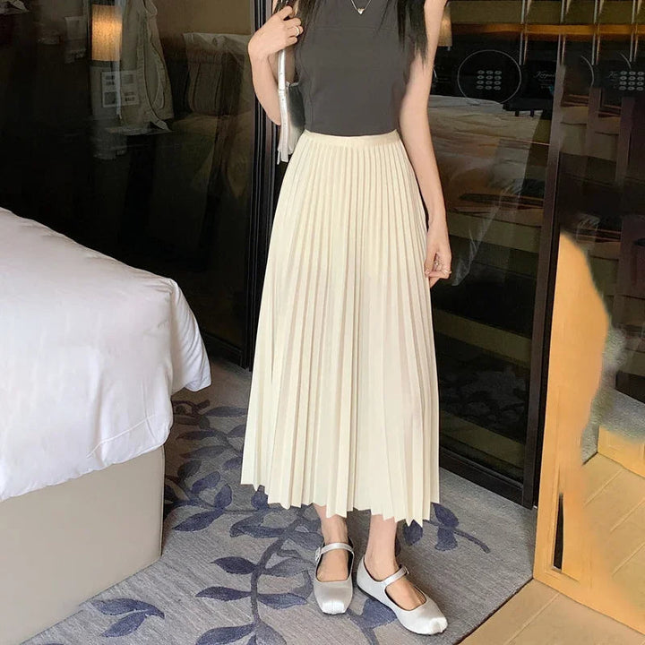 Elvya – Elegante Geplooide Midi-Rok