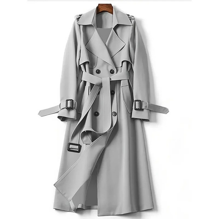 ORLANDO - Lange Classy Trenchcoat Dames damesjas knopen riemsluiting lang najaarsjas comfortabel tijdloos