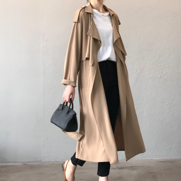 ORLANDO - Trenchcoat Open Voorkant Dames lange damesjas maxi jas chique elegant