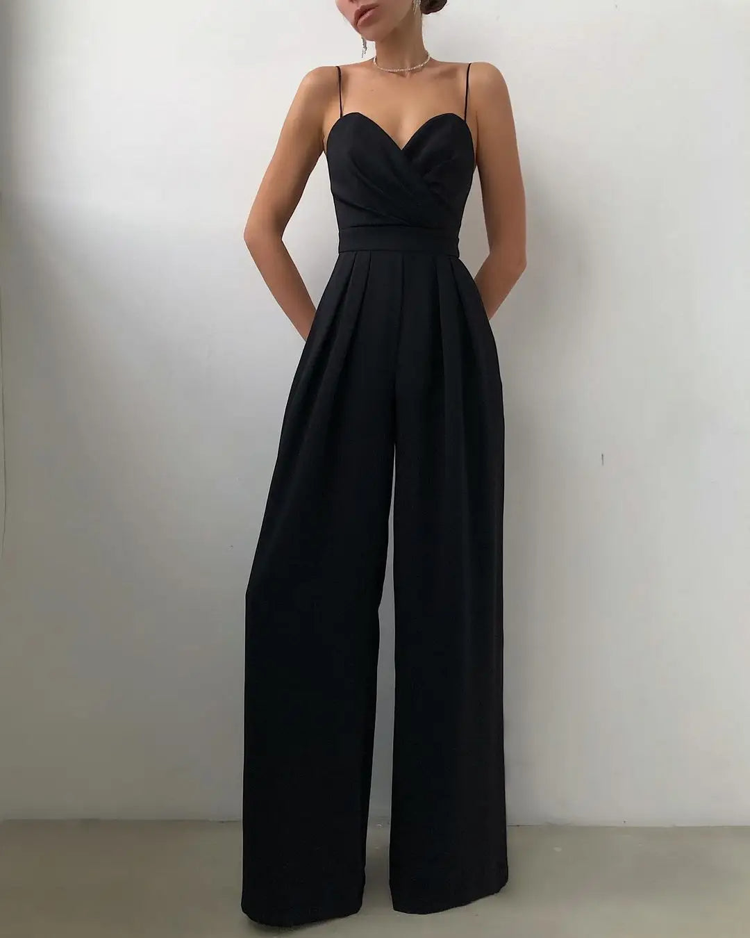 Mouwloze Jumpsuit met Hoge Taille en Wijde Pijpen Dames