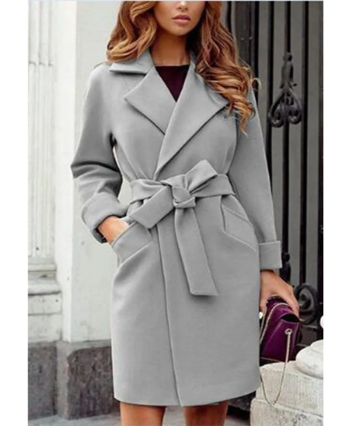 Davina - Luxury Trenchcoat Midi-Jas Dames lange jas oversized comfortabele stoffen damesjas