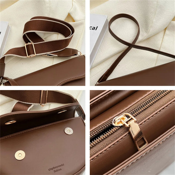 Schoudertas met brede riem – modern en compact