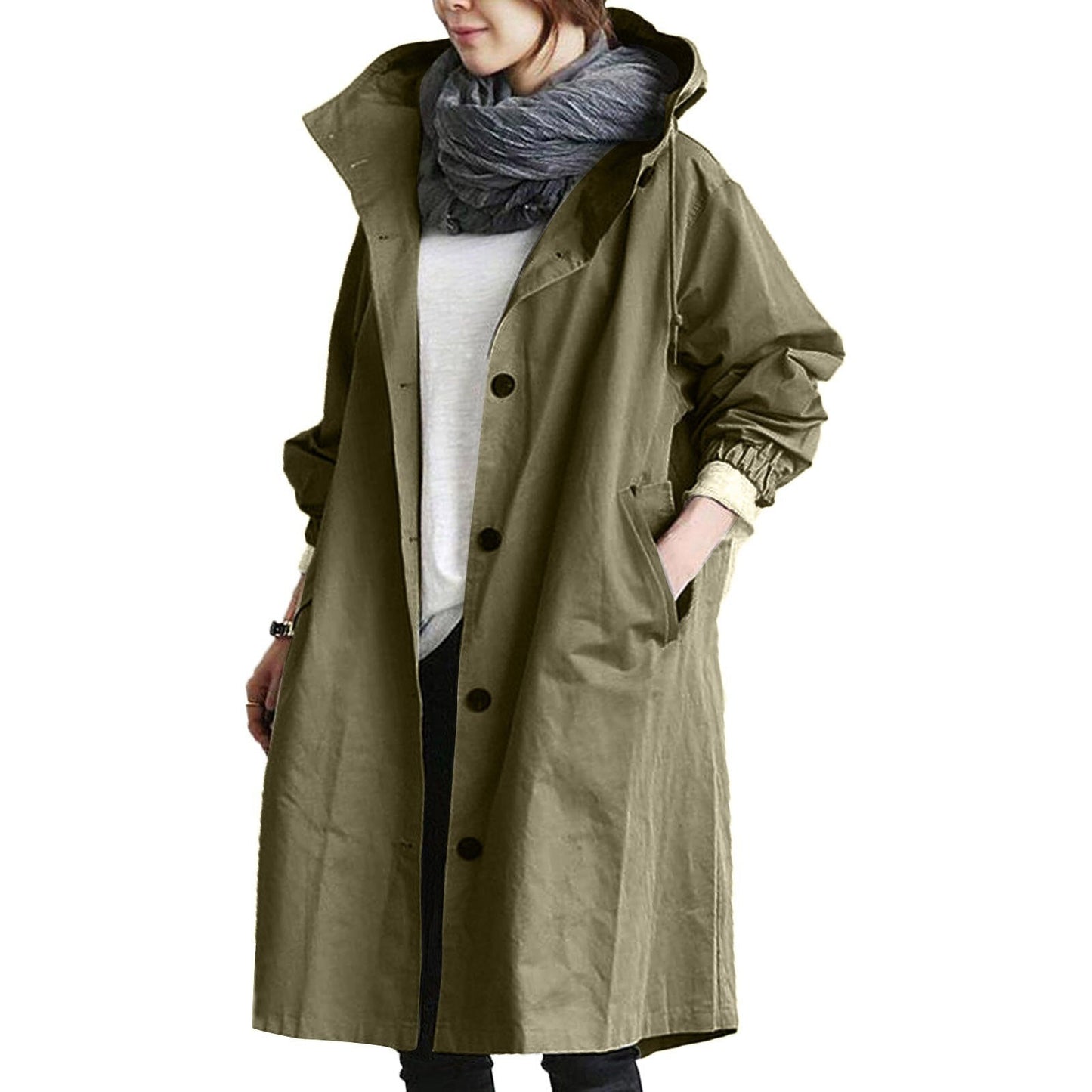 Lange Regenjas Trenchcoat Voor Dames