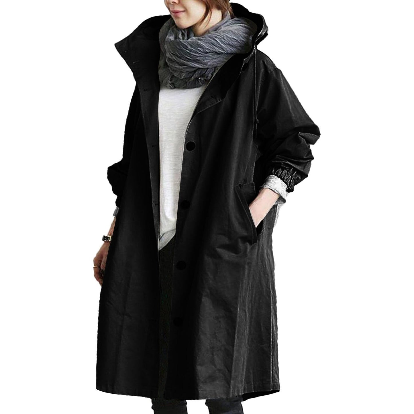 Lange Regenjas Trenchcoat Voor Dames