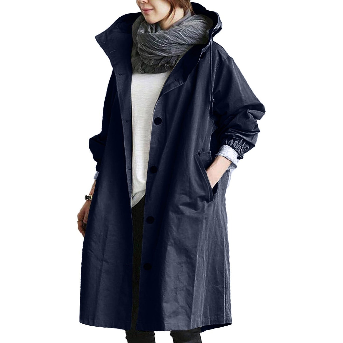 Lange Regenjas Trenchcoat Voor Dames