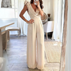 Casual V-Hals Jumpsuit met Appliqués