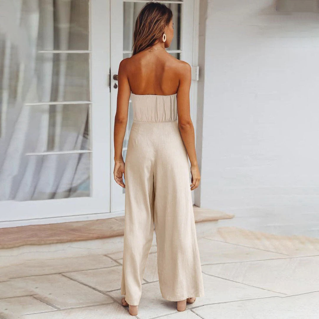  Deze luchtige en trendy jumpsuit is perfect voor warme zomerdagen en biedt een elegante uitstraling voor elke gelegenheid, van casual uitjes tot zomerse feesten.