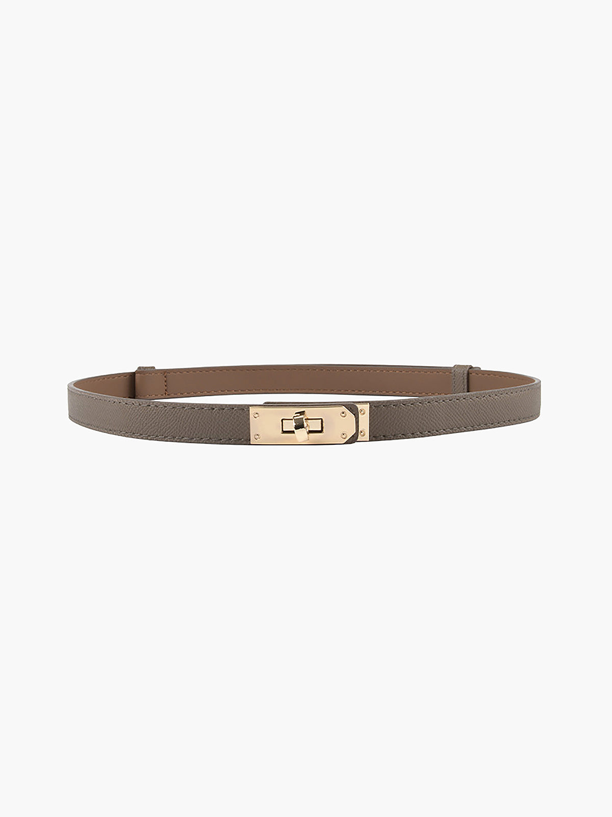 Dunne leren riem elegant verstelbare riem dames met goude gesp goud detail grijs