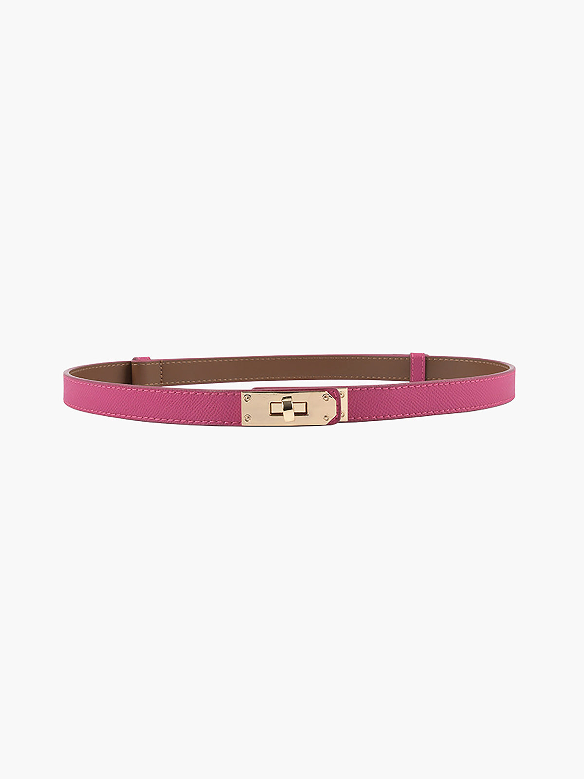 Dunne leren riem elegant verstelbare riem dames met goude gesp goud detail roze