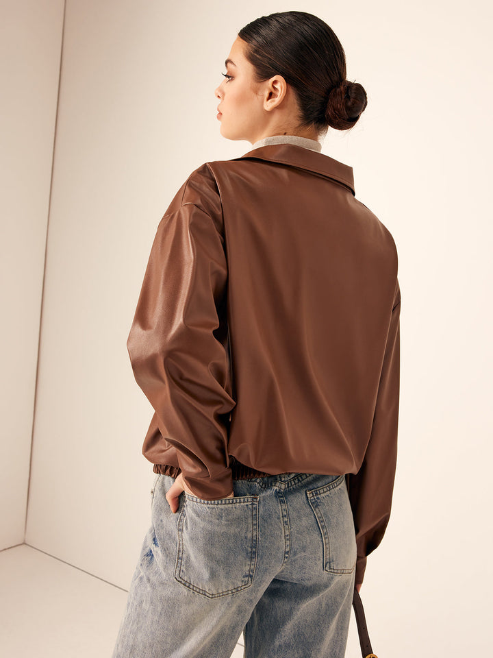 Maella - Vintage Losse Leren Dames Jas