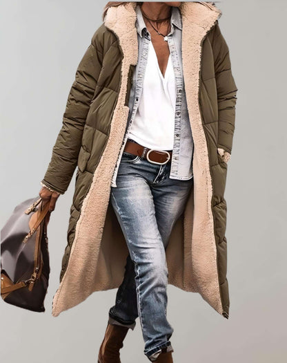 Warme Wintertrenchcoat Met Fleecevoering Voor Dames