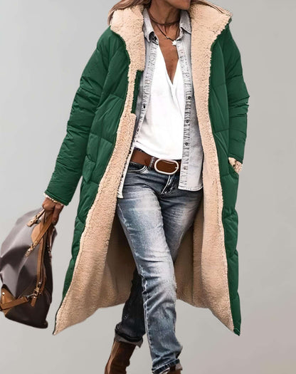 Warme Wintertrenchcoat Met Fleecevoering Voor Dames