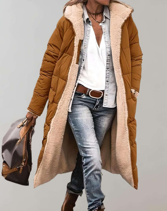 Warme Wintertrenchcoat Met Fleecevoering Voor Dames