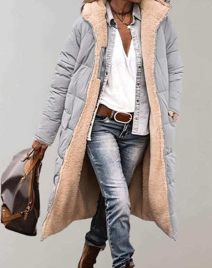 Warme Wintertrenchcoat Met Fleecevoering Voor Dames