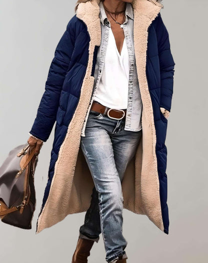 Warme Wintertrenchcoat Met Fleecevoering Voor Dames