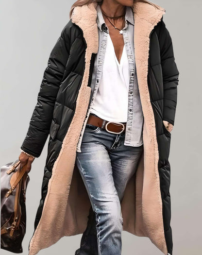 Warme Wintertrenchcoat Met Fleecevoering Voor Dames