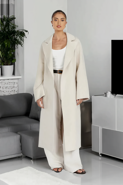 Chique trenchcoat Lange Jas Dames Beige damesjas