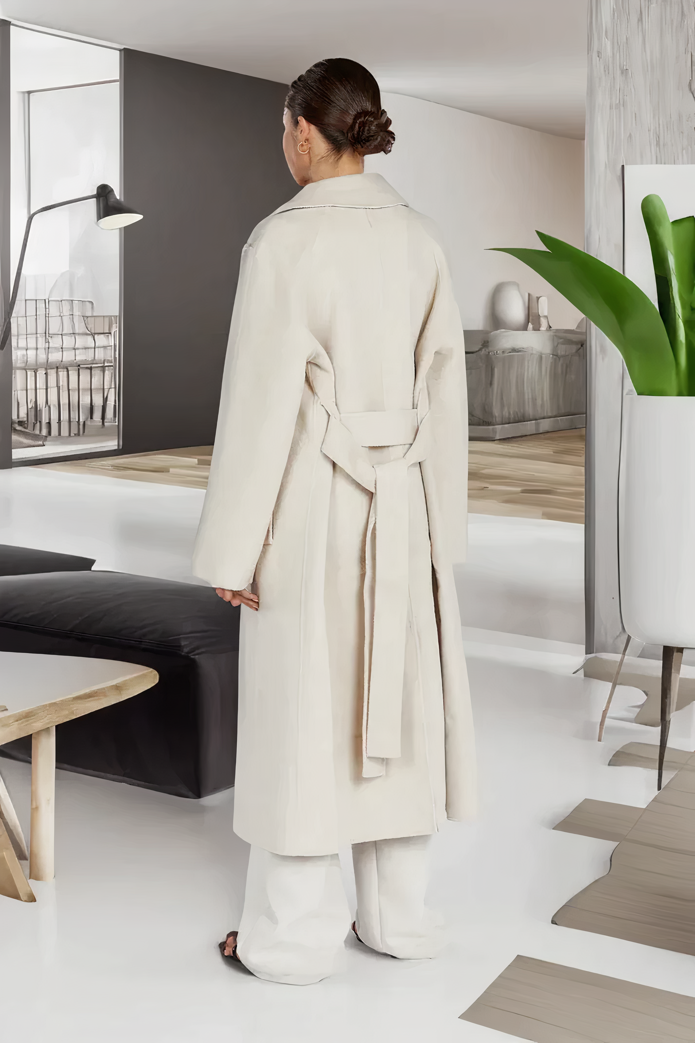 Chique trenchcoat Lange Jas Dames Beige damesjas