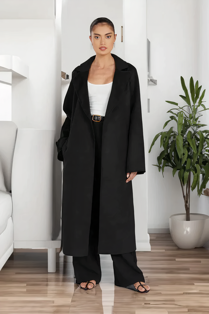 Chique trenchcoat Lange Jas Dames zwart damesjass