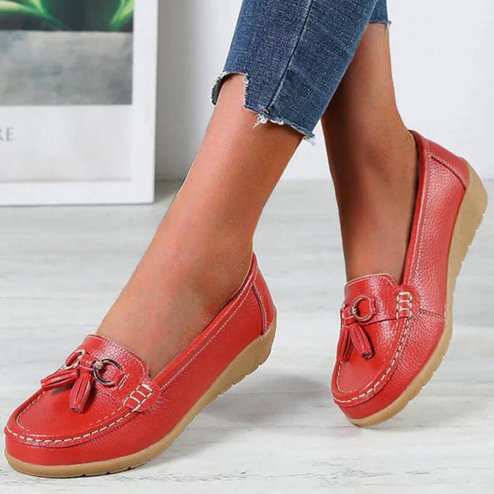 Retro loafers met sleehak voor dames