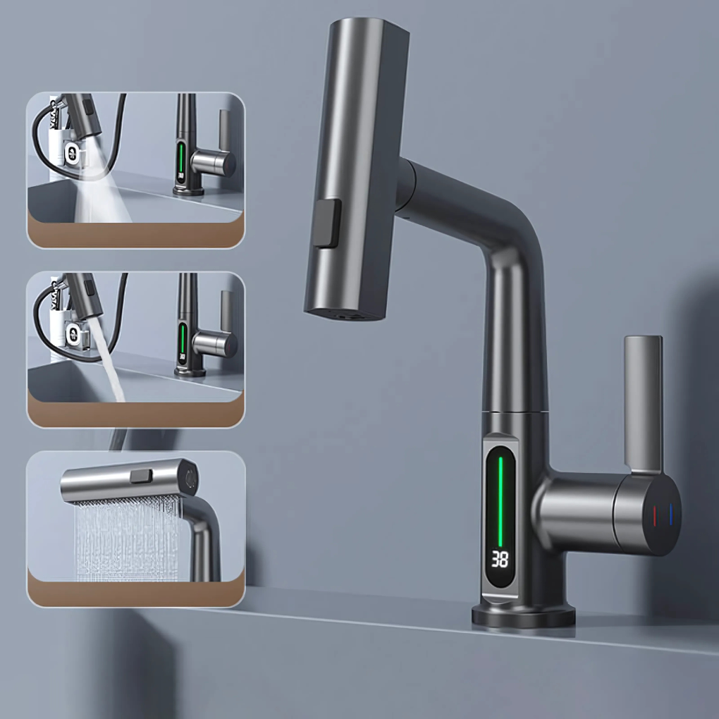Flexibele LED-kraan voor keuken en badkamer