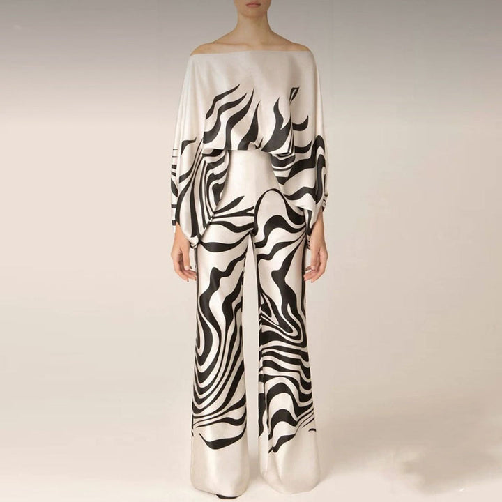 Off-shoulder satijnen set van 2 stuks voor dames