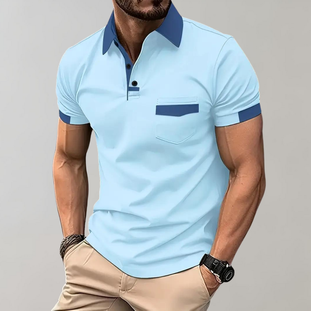 Dit trendy poloshirt is perfect voor warme zomerdagen en biedt een slanke, moderne pasvorm die zowel casual als elegant gedragen kan worden.