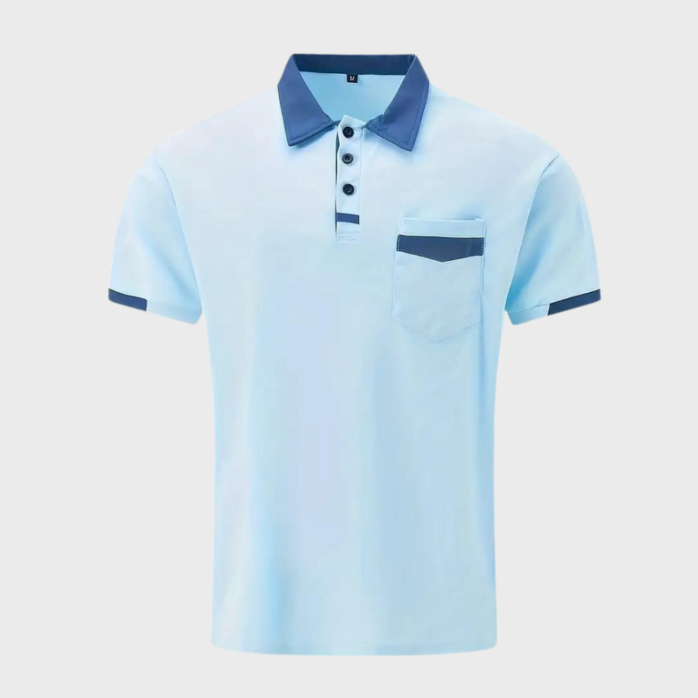 Dit trendy poloshirt is perfect voor warme zomerdagen en biedt een slanke, moderne pasvorm die zowel casual als elegant gedragen kan worden.