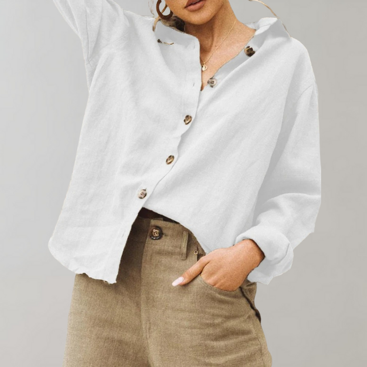 ELLA – Vintage Linnen Blouse Dames