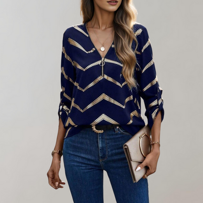 Stijlvolle Dames Blouse Met Ritssluiting