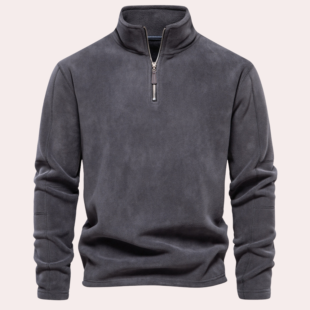 Stijlvolle Zachte Half Zipper Voor Heren - Aldin